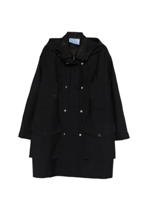 Prada hooded button-fastening coat - Blue