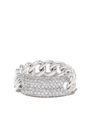 SHAY 18K white gold id mini link diamond ring - Silver