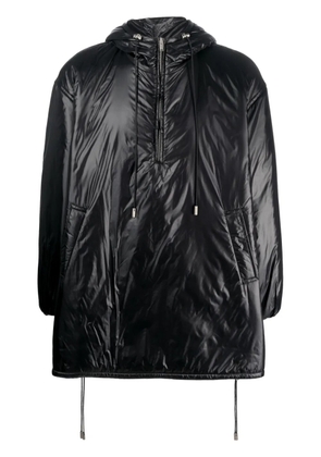 Saint Laurent Cassandre logo-embossed hooded raincoat - Black