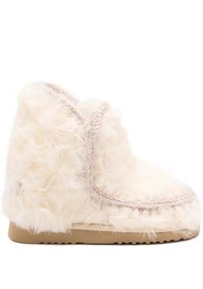 Mou knitted-trim sheepskin boots - Neutrals