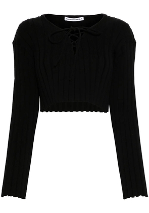Alexander Wang cropped ribbed sweater - Black