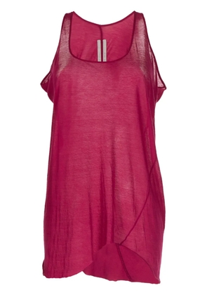 Rick Owens raw-cut asymmetric tank top - Red