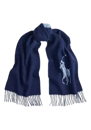 Polo Ralph Lauren fringed motif scarf - Blue
