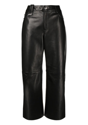 Drome high-waist wide-leg leather trousers - Black