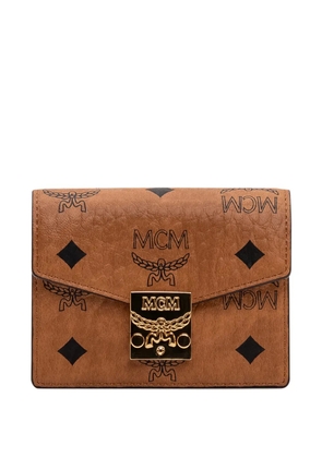 MCM mini Tracy logo-pattern wallet - Brown