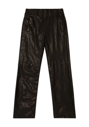 Diesel elasticated-waist leather trousers - Black
