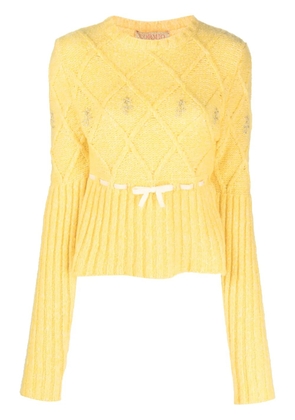 CORMIO floral-embroidered sweater - Yellow
