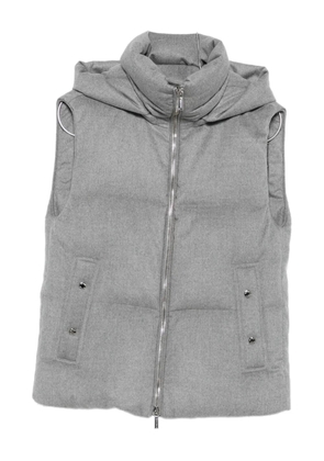 Moorer hooded zip-up gilet - Grey