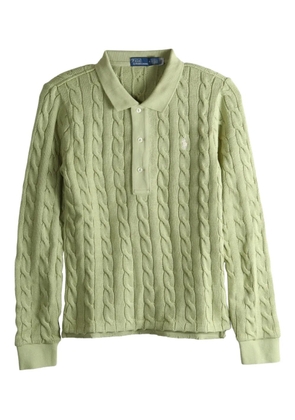 Polo Ralph Lauren cable-knit buttoned polo top - Green