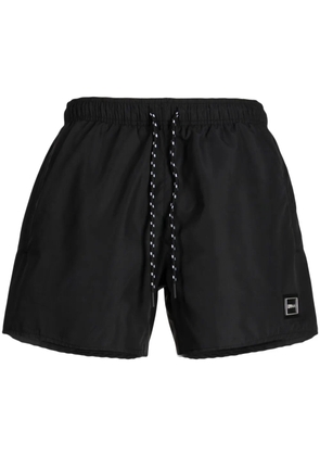HUGO logo-plaque drawstring shorts - Black