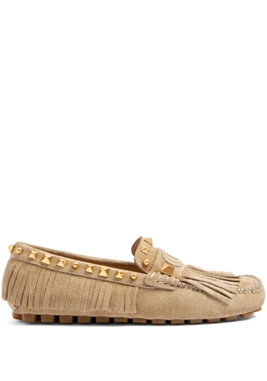 Valentino Garavani Plaster Caster fringed loafers - Neutrals