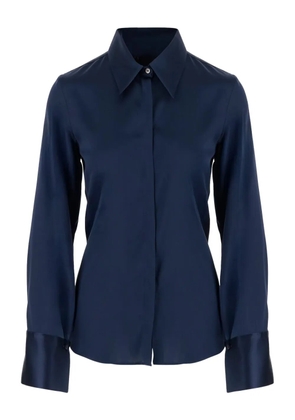 F.It pointed-collar silk shirt - Blue