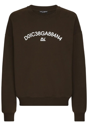 Dolce & Gabbana logo-print cotton sweatshirt - Brown