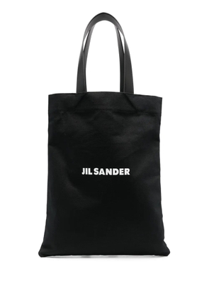 Jil Sander large logo print tote bag - Black