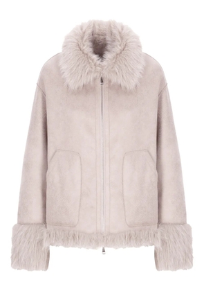 Betta Corradi faux-fur collar coat - Grey