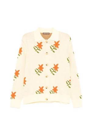CHATEAU ORLANDO floral long-sleeve cardigan - Yellow