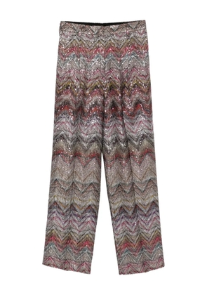Missoni sequined chevron straight trousers - Pink