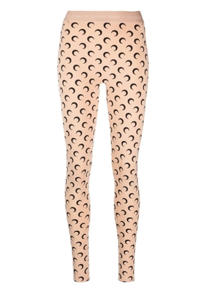 Marine Serre Fuseaux Moon recycled-jersey leggings - Neutrals