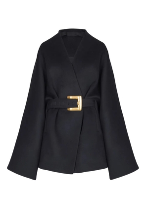 Balmain belted wrap coat - Black