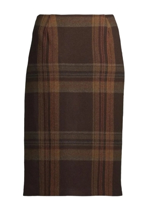 Polo Ralph Lauren plaid-pattern midi skirt - Brown