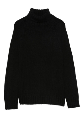 base roll-neck sweater - Black