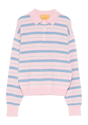 Guest In Residence striped knitted polo top - Pink