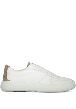 Herno leather-panelled low-top sneakers - White