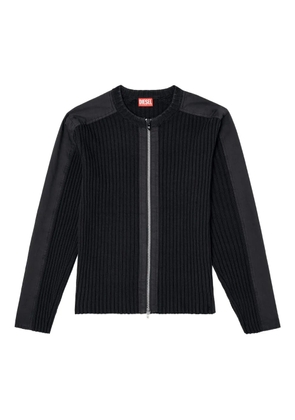 Diesel K-Matty ribbed zip-up cardigan - Black