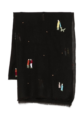 SGOMBERO CANTINE Pegaso embroidered scarf - Black