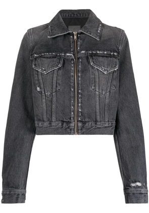 Givenchy distressed-effect zipped denim jacket - Black