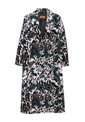 Missoni animalier-pattern button coat - White