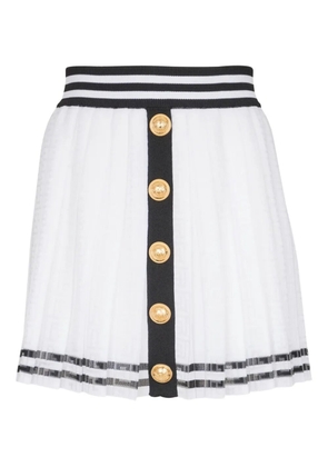 Balmain pleated mini skirt - White