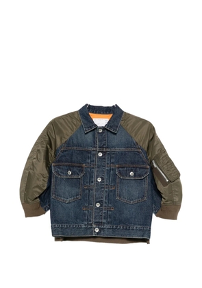 sacai buttoned flap-pockets denim jacket - Blue