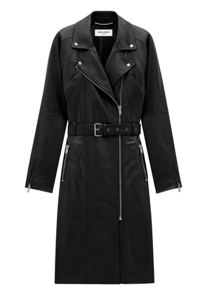 Saint Laurent leather coat - Black