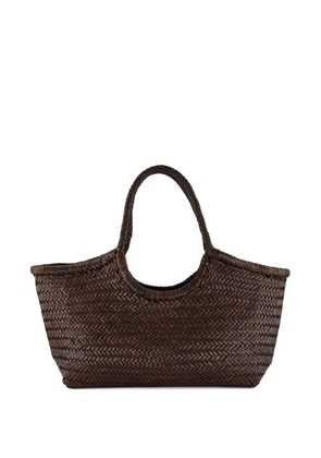 DRAGON DIFFUSION herringbone leather tote bag - Brown