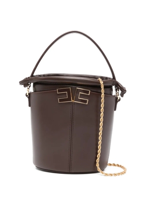 Elisabetta Franchi logo chain mini bag - Brown