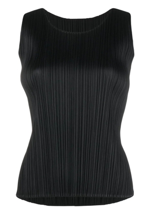 Pleats Please Issey Miyake plissé scoop-neck vest - Black