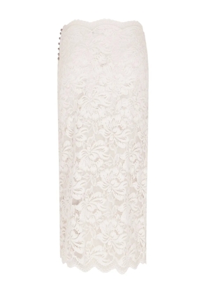 Rabanne floral-lace sheer skirt - White