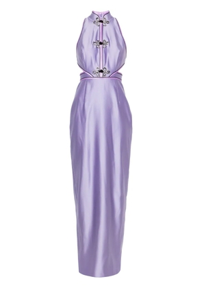 Huishan Zhang Leila sleeveless satin gown - Purple