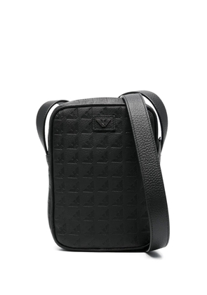 Emporio Armani embossed-logo messenger bag - Black