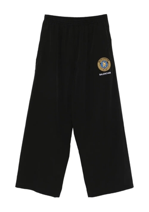 Balenciaga logo-embroidered elastic-waistband trousers - Black