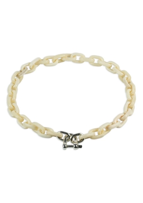 Parts of Four sterling silver chain-link necklace