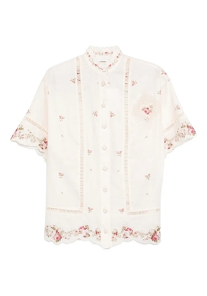 ZIMMERMANN Patience lace floral shirt - Neutrals