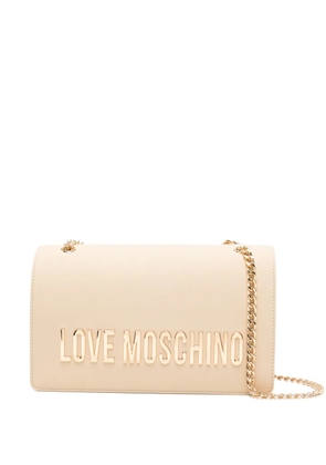 Love Moschino logo-plaque shoulder bag - Neutrals