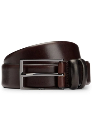 BOSS logo-engraved leather belt - Brown