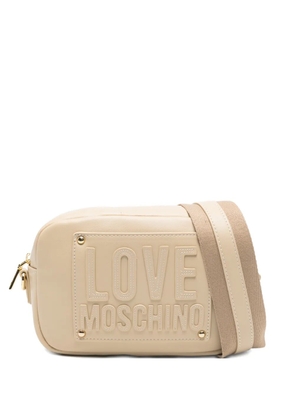 Love Moschino embossed-logo cross-body bag - Neutrals