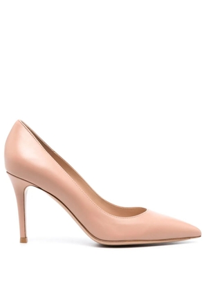 Gianvito Rossi 85mm pointed-toe leather pumps - Neutrals