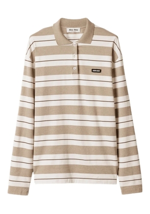 Miu Miu striped polo shirt - Neutrals