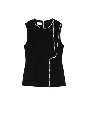 Moschino rhinestone embellished blouse - Black