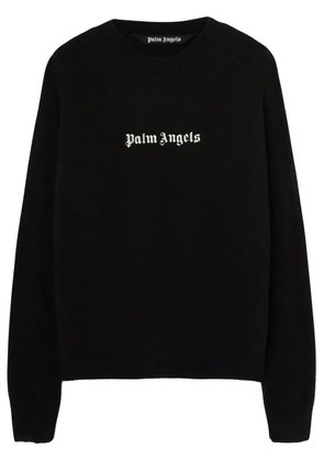 Palm Angels logo-print crew-neck jumper - Black